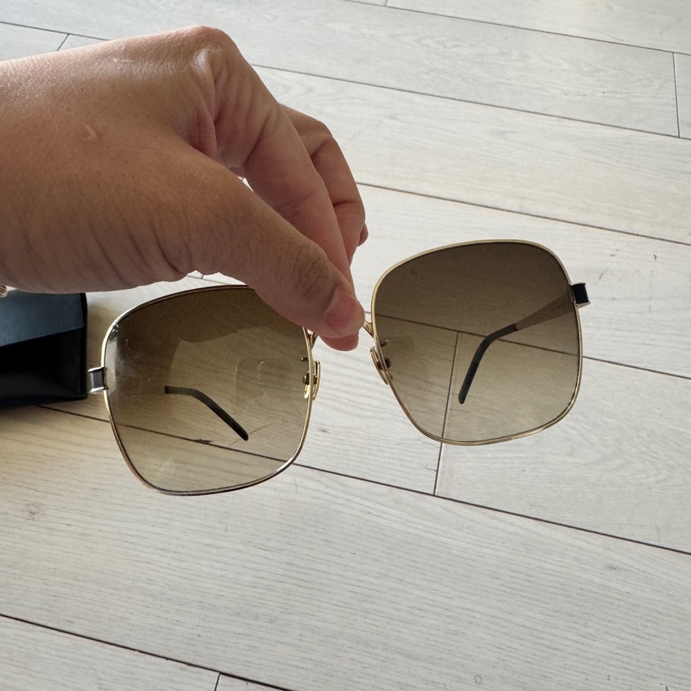 Saint Laurent Women Gold Sunglasses